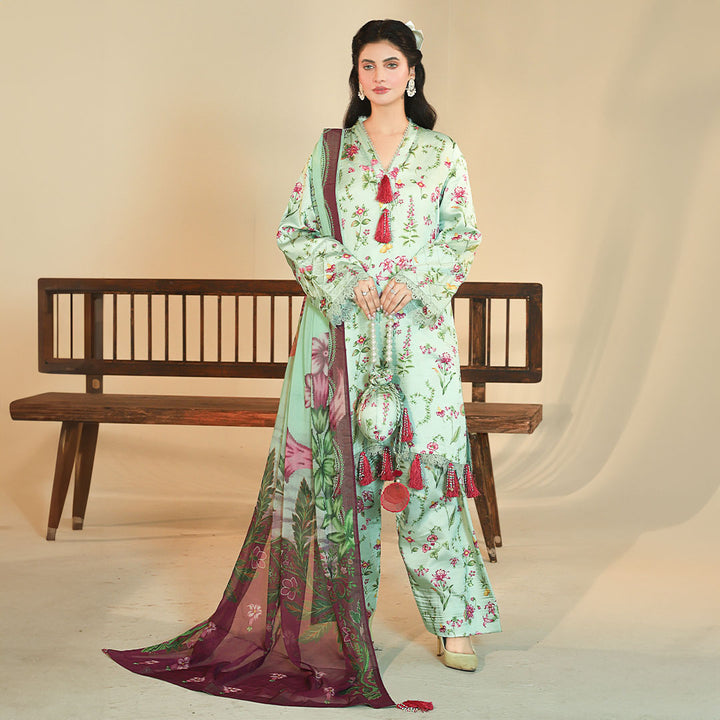 Premium Rayon  Satin with Satin Rayon Trouser & Silk Dupatta “Sienna“